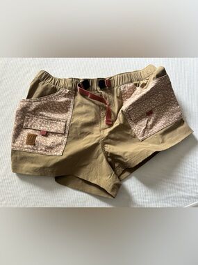 Topo Designs Tan and Beige Women’s retro river shorts